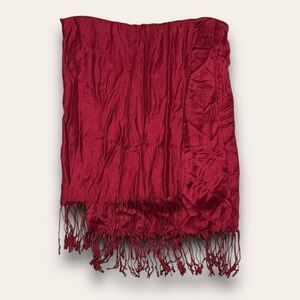 Y2K Red Pashmina Scarf Boho Hippie Festival 100% Viscose